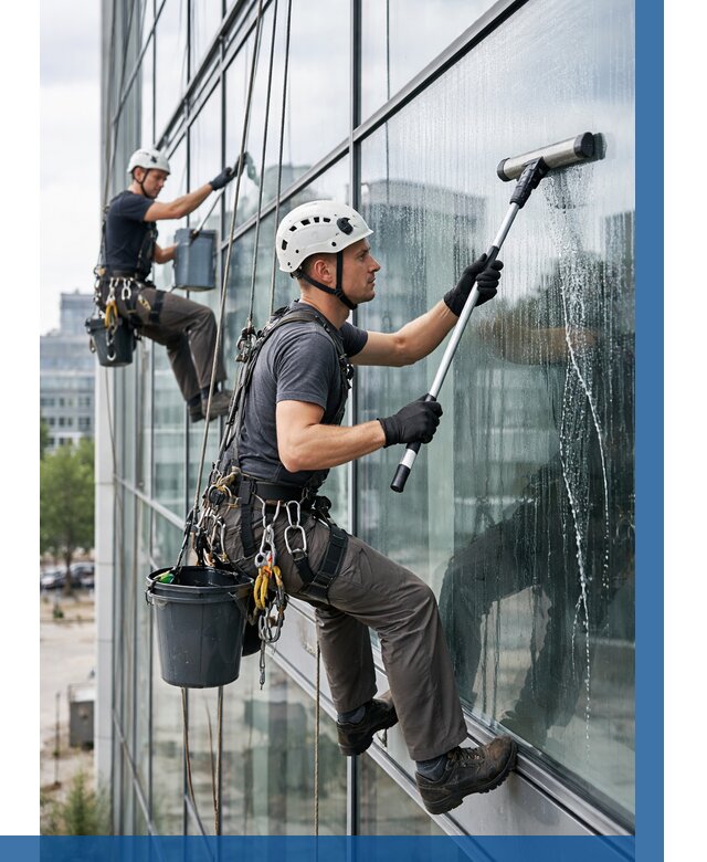 Мойка витражей альпинистами в Омске от 726 р. под ключ|ВЫСОТНИК-Омс