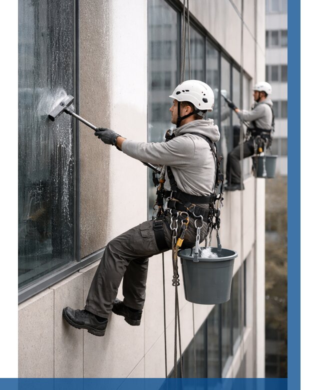 Мойка фасадов зданий в Омске под ключ от 363 р. | ВЫСОТНИК-Омс