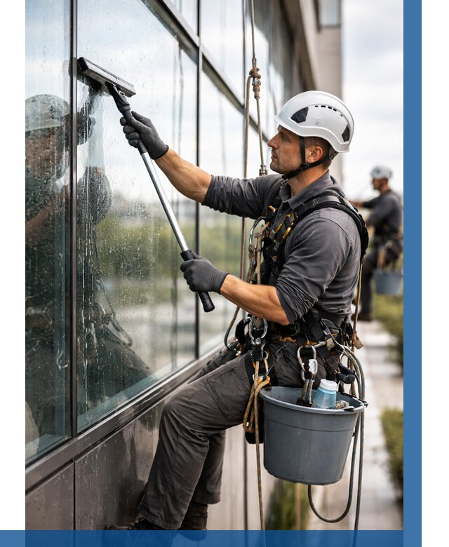 Мойка стеклянных фасадов в Омске от 207 р. | ВЫСОТНИК-Омс