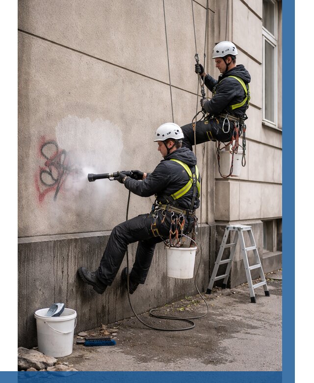 Удаление граффити с фасада в Омске от 4666 р. | ВЫСОТНИК-Омс