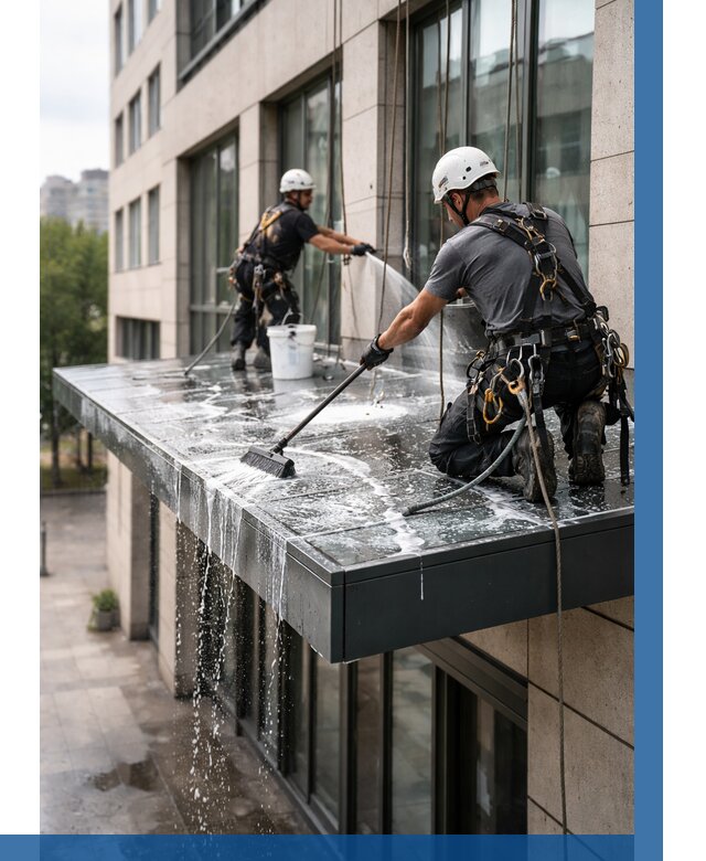 Мойка козырьков и навесов в Омске от 3629 р. | ВЫСОТНИК-Омс