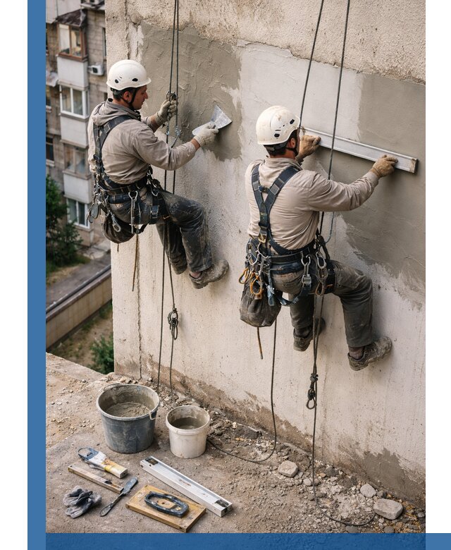 Комплексный ремонт штукатурного фасада с гарантией в Омске