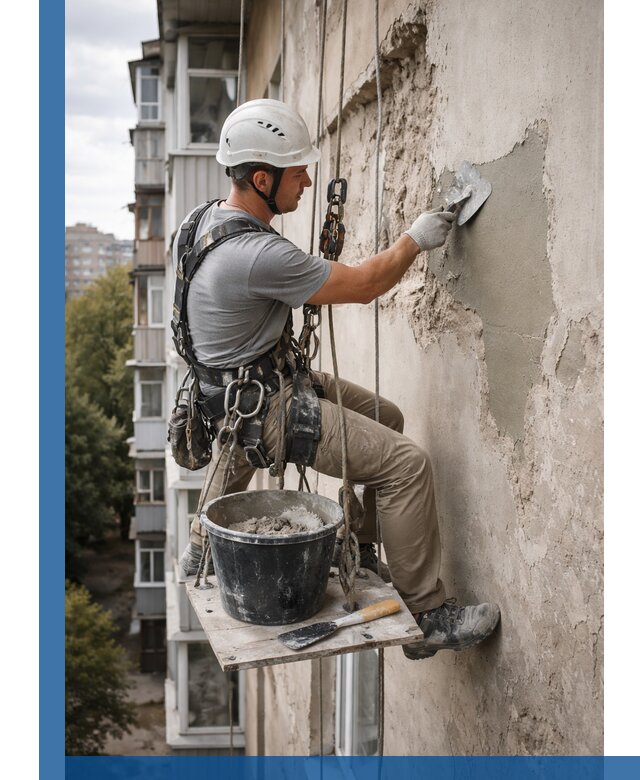 Восстановление фасадной штукатурки в Омске с гарантией качества