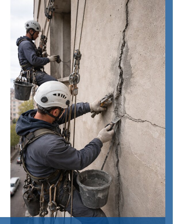 Заделка трещин на фасаде в Омске от 933 р. | ВЫСОТНИК-Омс