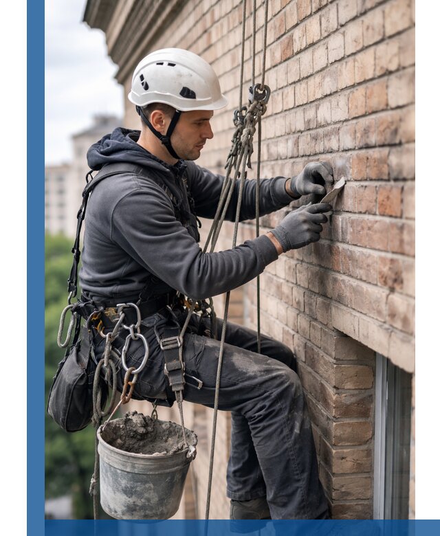 Качественный ремонт кирпичной кладки фасада в Омске с гарантией