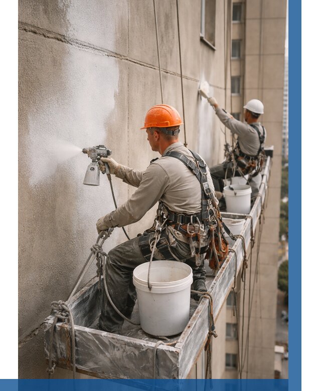 Грунтовка фасада на высоте в Омске от 124 р. | ВЫСОТНИК-Омс