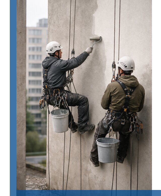 Покраска фасадов высотными альпинистами в Омске с гарантией