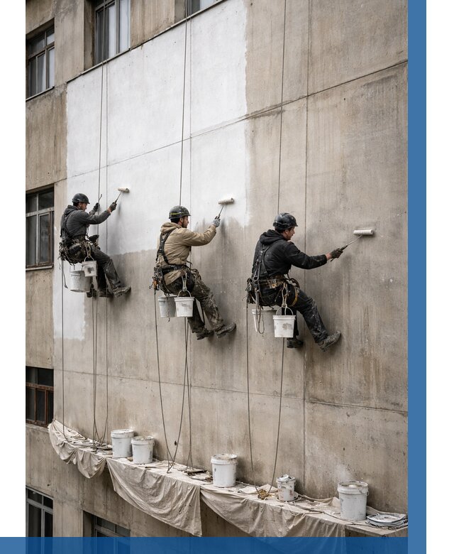 Покраска бетонного фасада в Омске от 363 р за м2 | ВЫСОТНИК-Омс