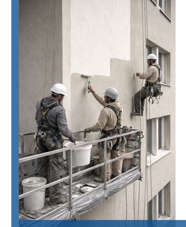 Покраска оштукатуренного фасада в Омске под ключ с гарантией