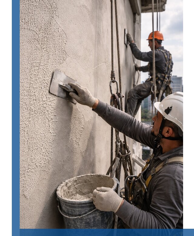 Декоративная штукатурка фасада с утеплением и защитой в Омске