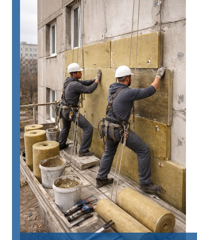 Утепление фасада минватой в Омске под ключ с гарантией