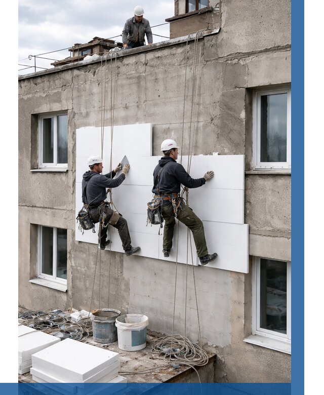 Утепление фасада пенополистиролом в Омске от 1866 р. | ВЫСОТНИК-Омс