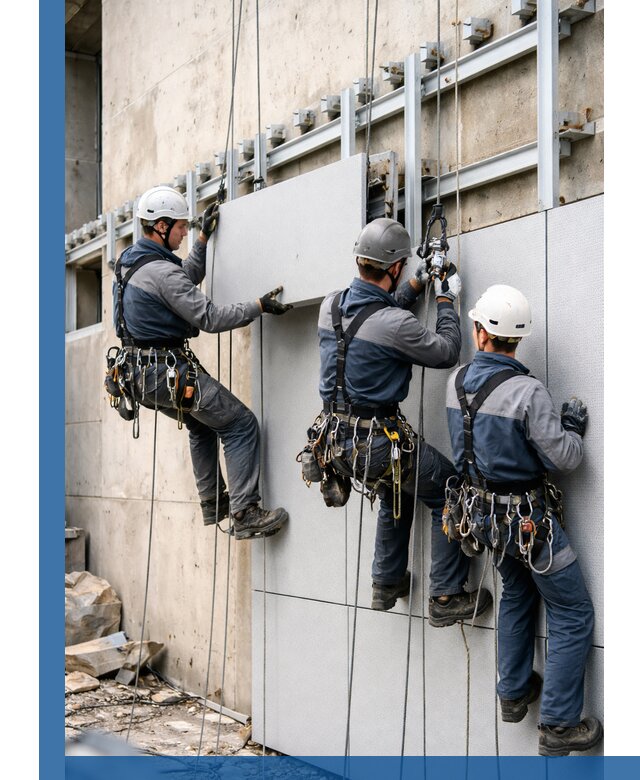 Монтаж вентилируемого фасада в Омске под ключ с гарантией качества