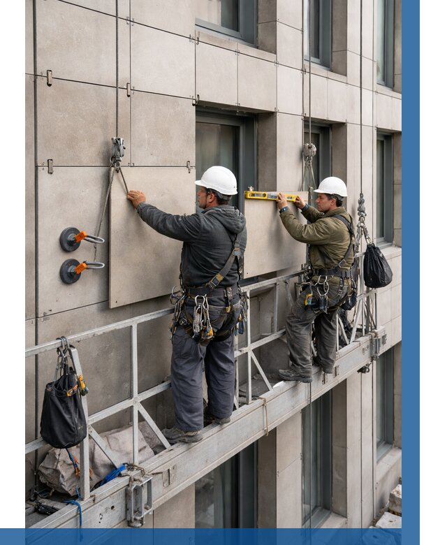 Монтаж керамогранита на фасад в Омске от 2592 р. | ВЫСОТНИК-Омс