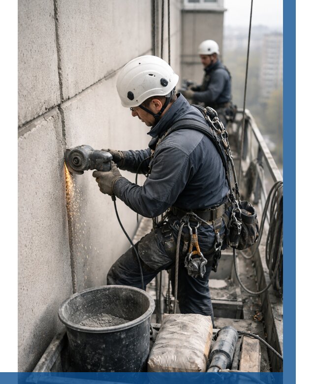 Штробление межпанельных швов в Омске от 1244 р. | ВЫСОТНИК-Омс