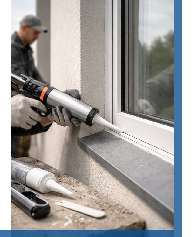 Герметизация монтажных швов окон в Омске от 674 р. | ВЫСОТНИК-Омс