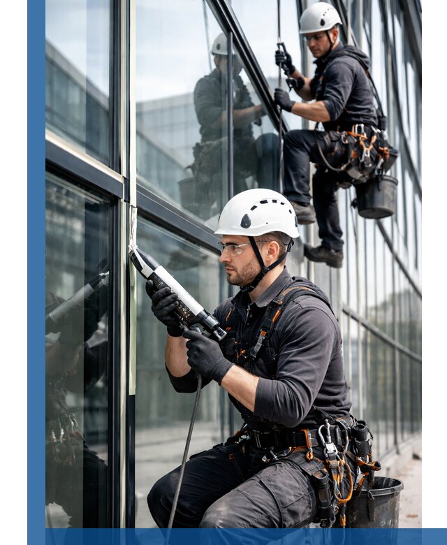 Герметизация витражных швов в Омске для зданий и фасадов