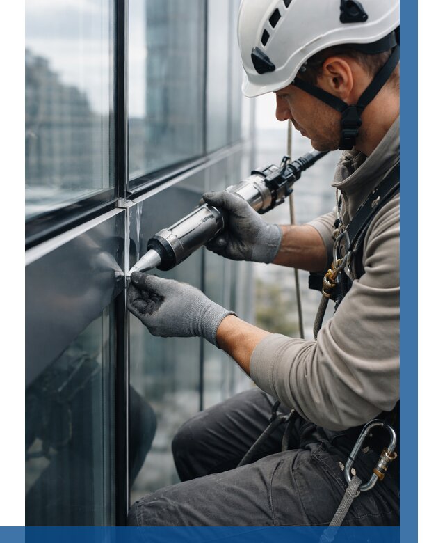 Герметизация стыков витража в Омске от 1244 р. | ВЫСОТНИК-Омс