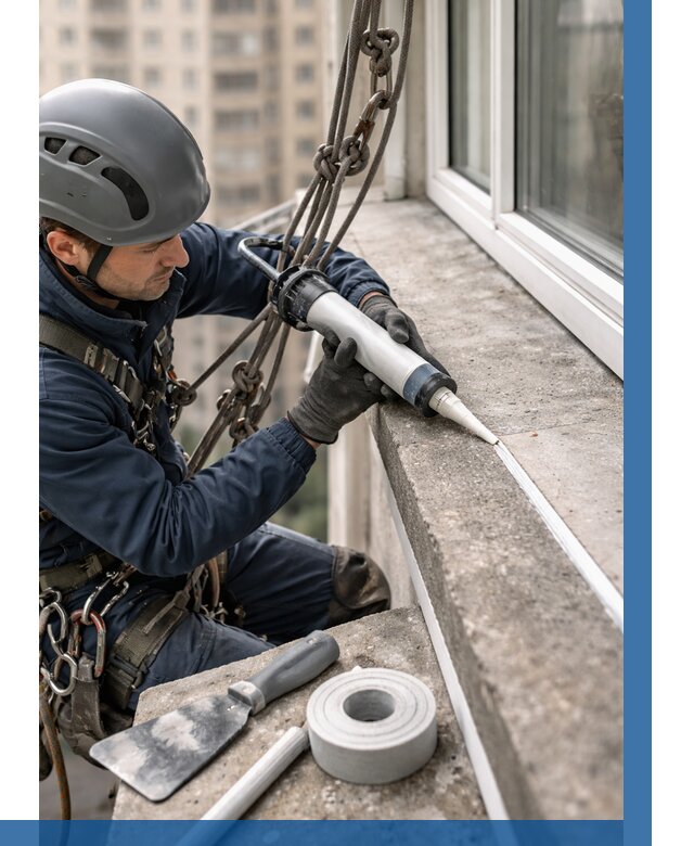 Герметизация балконного козырька в Омске от 4666 р. | ВЫСОТНИК-Омс