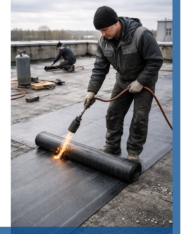 Ремонт наплавляемой кровли в Омске от 726 р. | ВЫСОТНИК-Омс