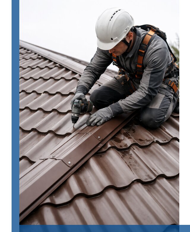 Ремонт металлочерепицы на крыше в Омске профессионально