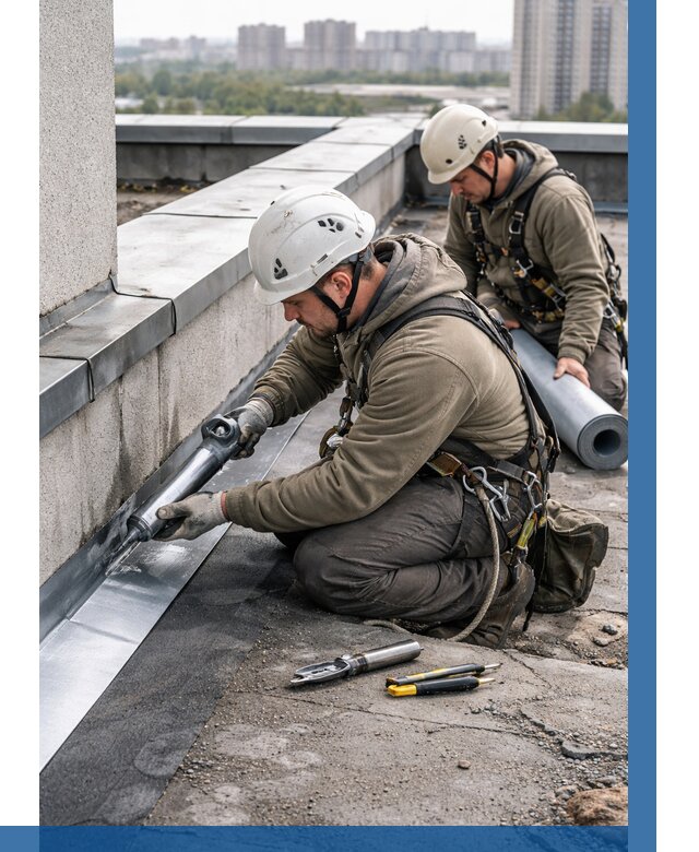 Ремонт кровельных примыканий в Омске от 1244 р. | ВЫСОТНИК-Омс