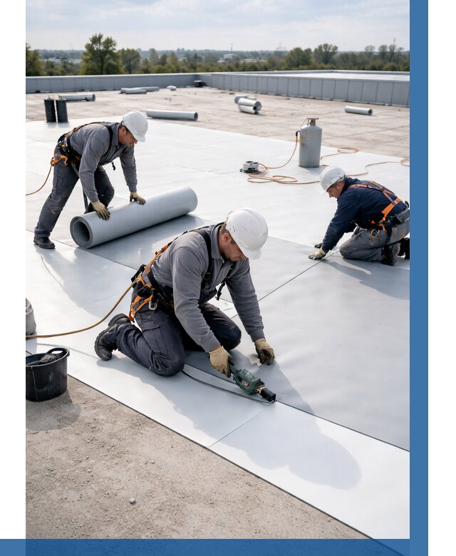 Монтаж мембранной кровли под ключ в Омске от 1244 р. | ВЫСОТНИК-Омс