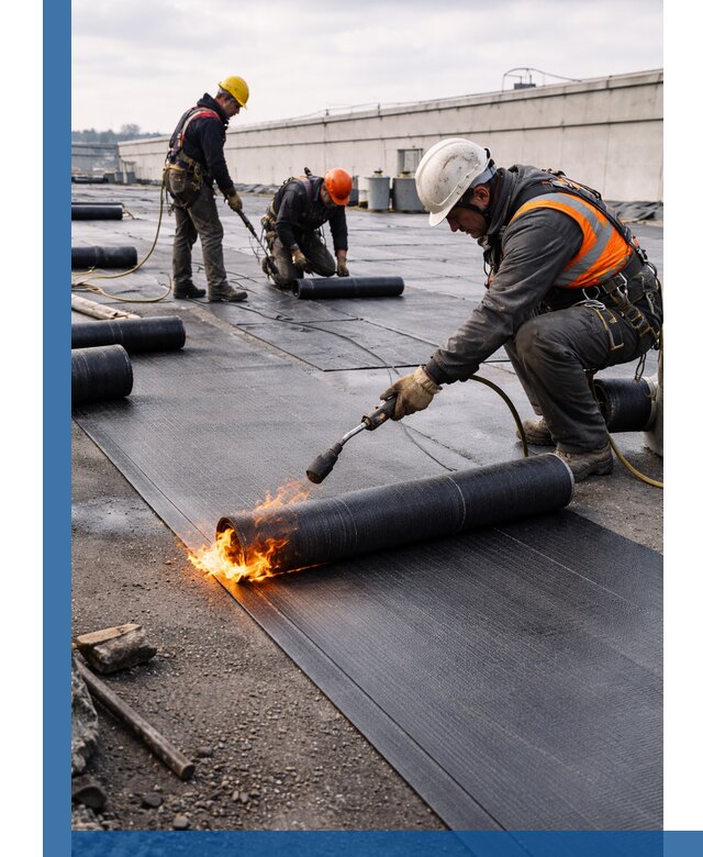 Монтаж наплавляемой кровли в Омске профессионально