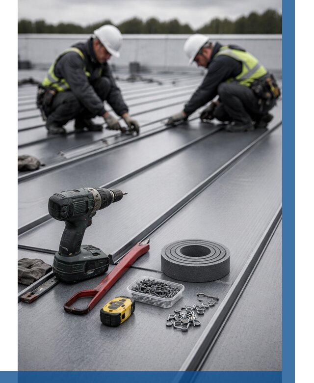 Монтаж фальцевой кровли в Омске от 1866 р. | ВЫСОТНИК-Омс