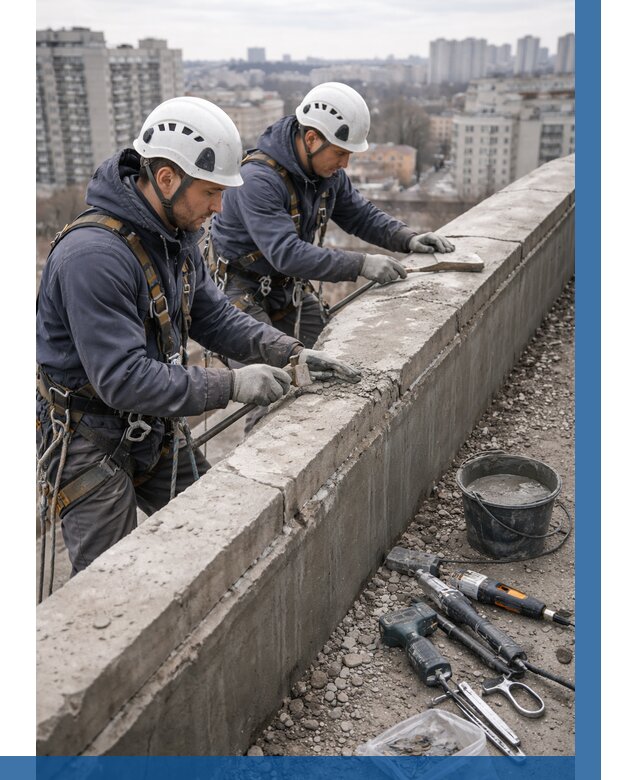 Ремонт парапета на кровле в Омске от 1555 р. | ВЫСОТНИК-Омс