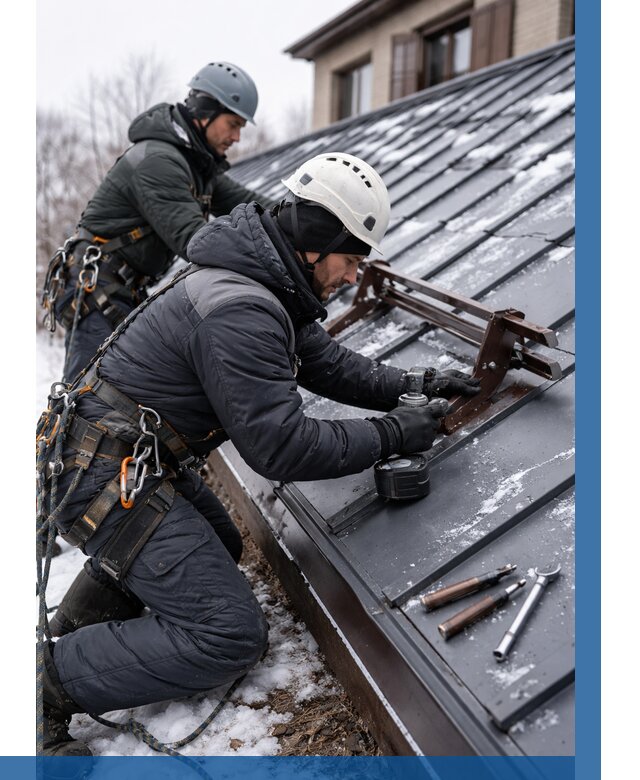 Монтаж снегозадержателей в Омске от 467 р. | ВЫСОТНИК-Омс