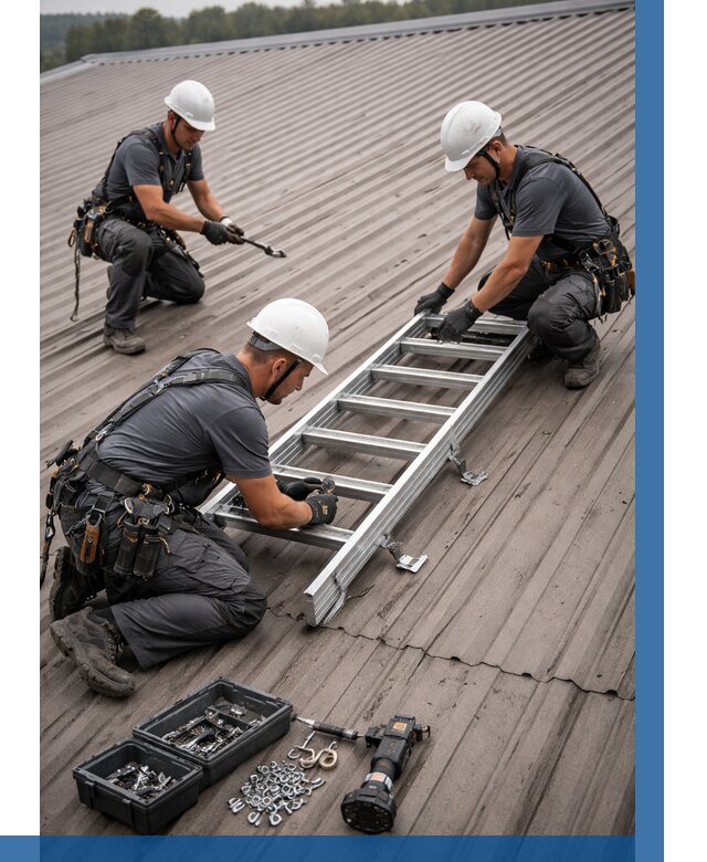 Монтаж кровельной лестницы в Омске от 4666 р. | ВЫСОТНИК-Омс