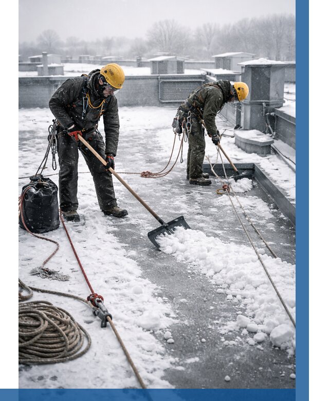 Очистка крыши от снега в Омске от 7777 р. | ВЫСОТНИК-Омс