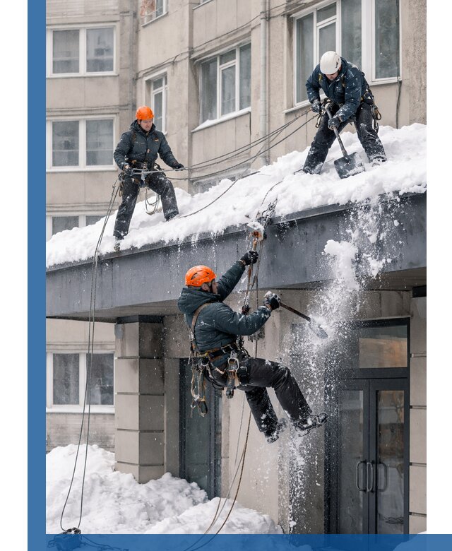 Безопасная очистка навесов от снега в Омске круглогодично