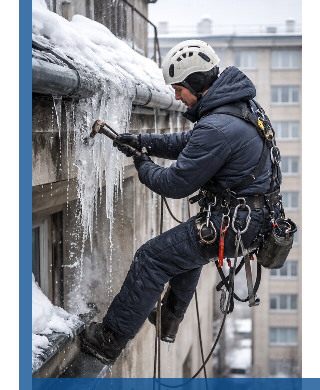 Удаление наледи и чистка водостоков в Омске оперативно и безопасно