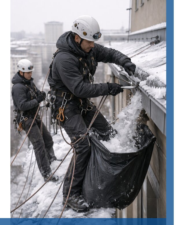 Аварийная очистка крыши в Омске под ключ от 311 р. | ВЫСОТНИК-Омс