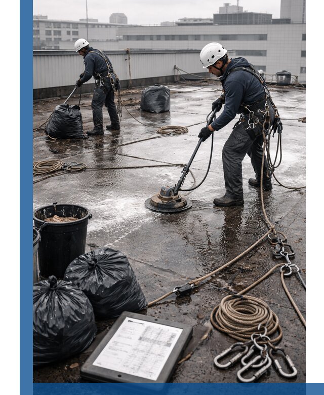 Плановая очистка кровли по графику в Омске для безопасности