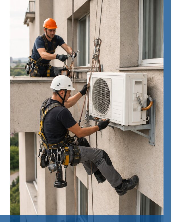 Монтаж внешнего блока кондиционера в Омске от 6740 р. | ВЫСОТНИК-Омс