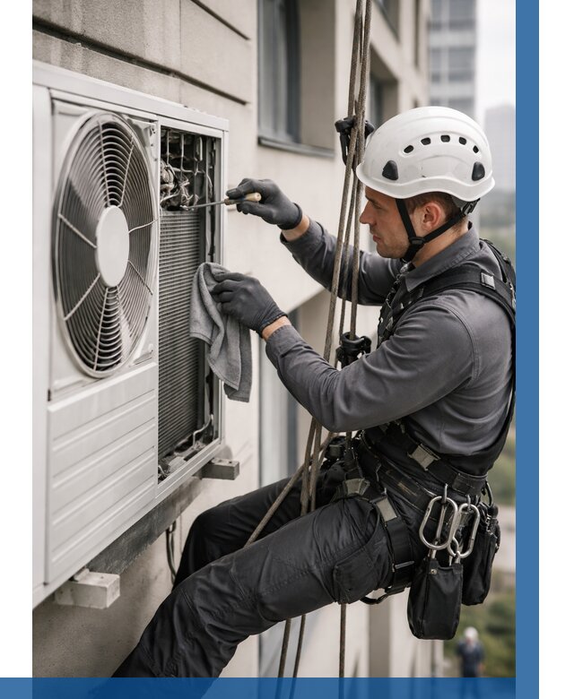 Обслуживание внешнего блока кондиционера в Омске от 2800 р.ВЫСОТНИК-Омс