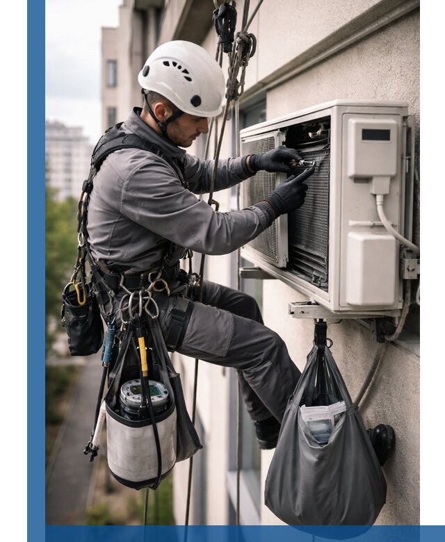 Обслуживание внешнего блока кондиционера в Омске профессионально