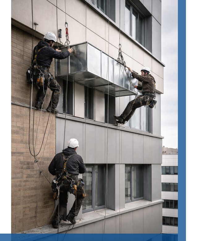 Монтаж воздуховодов на фасаде в Омске от 1555 р. | ВЫСОТНИК-Омс