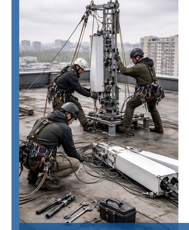 Демонтаж антенн на крыше зданий в Омске с гарантией