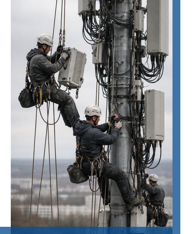 Монтаж оборудования связи на мачте в Омске от 7777 р. | ВЫСОТНИК-Омс