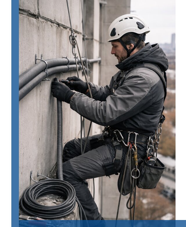 Профессиональный монтаж гофры для кабеля в Омске с гарантией