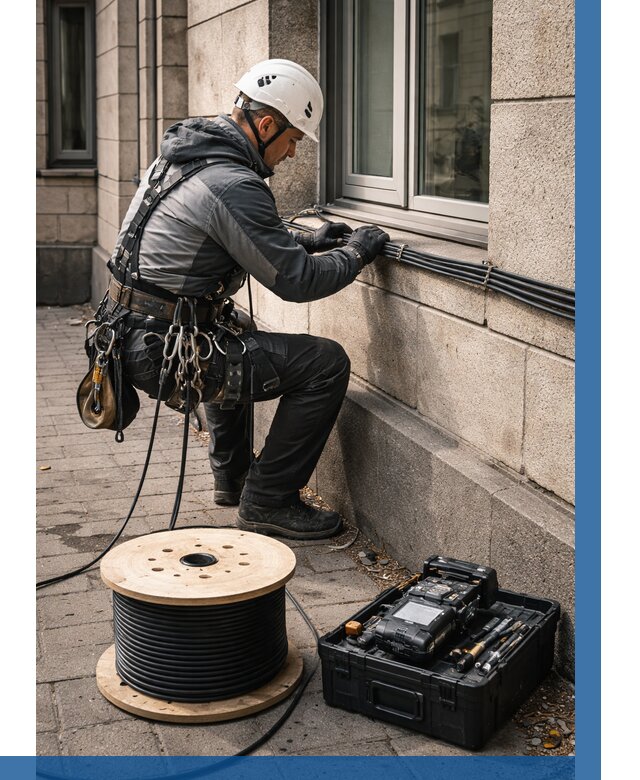 Прокладка оптоволоконного кабеля в Омске от 830 р. | ВЫСОТНИК-Омс