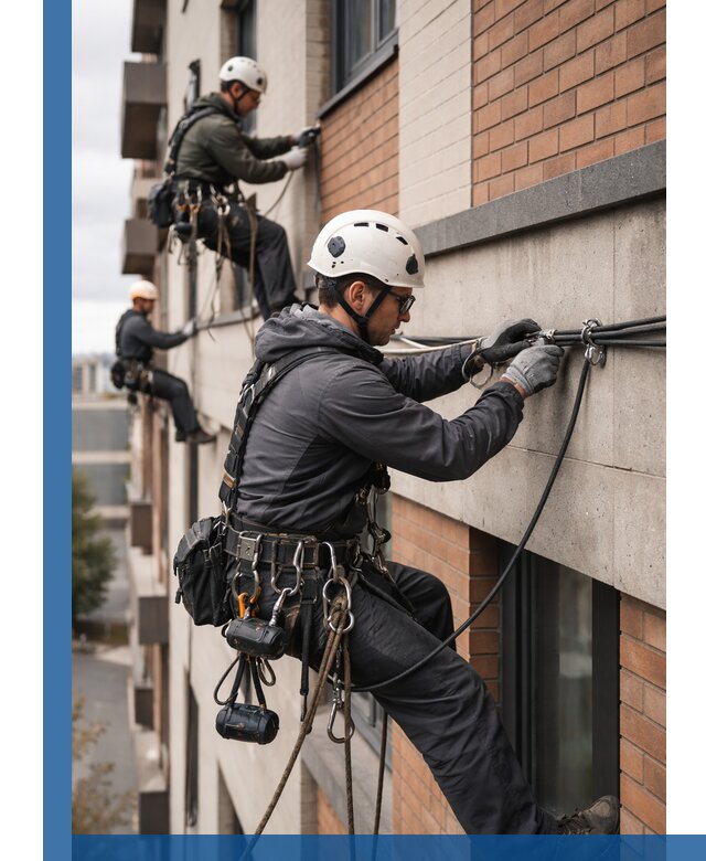 Крепление кабеля на фасаде монтаж и крепеж в Омске