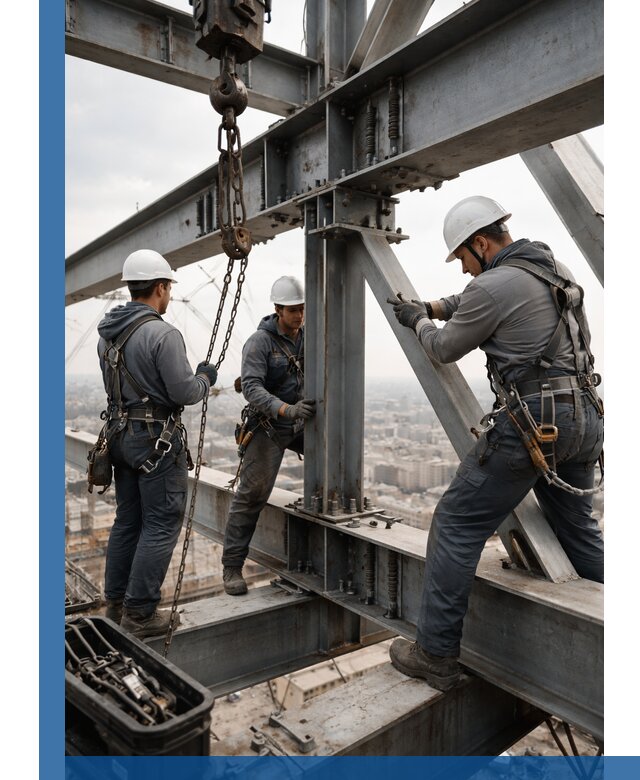 Профессиональный монтаж металлоконструкций на высоте в Омске