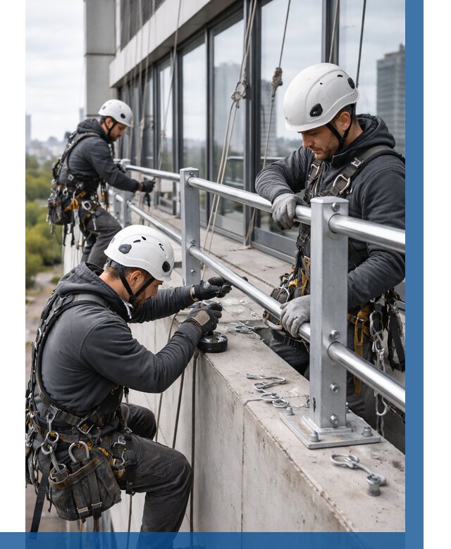 Монтаж ограждений на высоте в Омске, от 1244 р. | ВЫСОТНИК-Омс