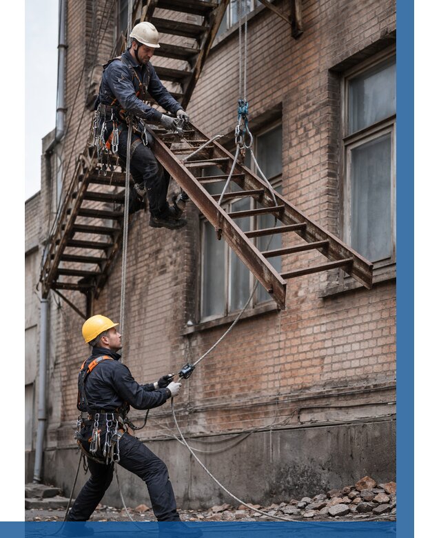 Демонтаж пожарной лестницы в Омске от 12443 р. | ВЫСОТНИК-Омс