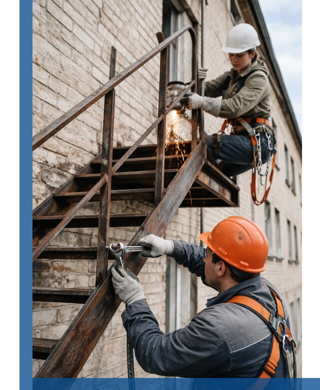 Ремонт и восстановление пожарных лестниц с выездом в Омске